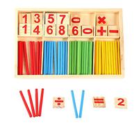 Coloridos Juguetes Educativos de Matemáticas de Madera, Bloques de Construcción, Palos para Contar para Niños en Edad Preescolar, Tamaño 23 * 16,5 * 2,5 Cm, Seguros y Ecológicos