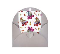Coloridos patines impresos adorables tarjetas y sobres en blanco, diseños únicos perfectos para festivales, invitaciones