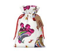Coloridos patines reutilizables para fiestas de vacaciones, bolsa de regalo y diseño de cordón que hacen que tu regalo sea más delicado