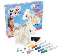 Colorific - Colour n’ Style Unicornio para Decorar y Personalizar Reutilizable - Incluye 5 Rotuladores Borrables, Perlas para Clip, Cepillo y Paño - Actividad Creativa para Niños Desde 4 Años