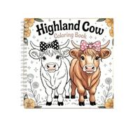 Coloring Book - Cartoon Portable, Painting Accessories, Cow Paint Book for Home Desktop Studio Car Travel Outside Craft Preschool Kindergarten Party Birthday Holiday Christmas Fun Cow