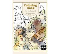coloring book fluffy animals: for beggining, with simple ilustrations to lear and color human made (coloring books beginner)