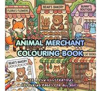 Coloring Book - Fluffy Friends Small Shops: A Bold & Easy Coloring Book of Cute Animal Shops and Cozy Stores for Adults, Teens, and Kids