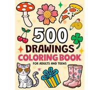 Coloring Book For Adults and Teens: 500 Drawings To Color featuring Cozy Treats, Flowers, Gifts, Hygge & Seasonal Vibes, and More in Collage-style for ... & Relaxation (Stocking Stuffers For Women)