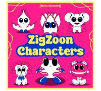 : Coloring Book for Adults and Teens with Really Unique Cute Cartoon Characters and Easy, Simple Designs for Relaxation