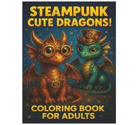 Coloring Book for Adults, Steampunk Cute Dragons, Coloring Book, Mythical Creatures, Fantasy Coloring Book: steampunk dragons coloring book, cute ... dragons coloring book, Adult coloring book