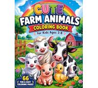 Coloring Book for Kids Ages 3-8: Cute and Easy Farm Animal Coloring Pages for Kids Ages 3-8 | Fun Cow, Pig, Sheep, Horse, Duck and Goat Designs