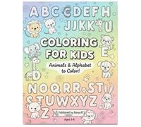Coloring Book for Kids: Animals and alphabets to color, Trace letters, Information about Animals, finding alphabets, best suitable for early childhood education.