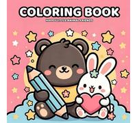 Coloring Book: Happy Little Animal Friends: A Cozy Kawaii Coloring Book for Relaxation and Stress Relief