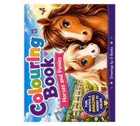 Coloring Book :Horses and Ponies: Horses and Ponies Coloring Book for Kids and Teens