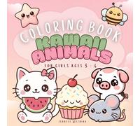 Coloring Book: Kawaii Animals: Bold and easy - for kids ages 3-6 | 35 illustrations