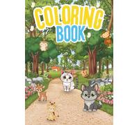 coloring book: meet your new cute friends:fun and easy animals coloring book for kids