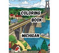 Coloring Book- Michigan: 20 unique Michigan-themed illustrations| Large 8.5 x 11 inch pages | Relaxing and screen-free (Coloring Books- 50 States)