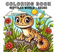 Coloring Book: Reptiles Animals World - Gecko