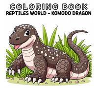Coloring Book: Reptiles Animals World - Komodo dragon