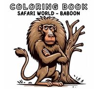 Coloring Book: Safari Animals World - Baboon