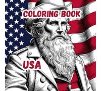Coloring Book- USA: Celebrate Red, White & Blue Fun with Every Page| sized at 8.5" x 8.5", 20 designs| Great as a Gift.