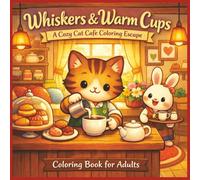 Coloring Book Whiskers & Warm Cups: A Cozy Cat Café Easy Coloring Book for Adults - 50 Relaxing Scenes of Comfort, Creativity, and Calm