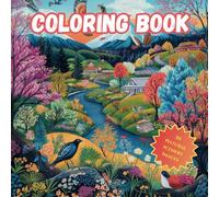 Coloring book with 50 beautiful natural scene patterns for Kids, Teens and Adults: 50 Mindfulness and Stress Relieving Stunning Landscapes for Coloring