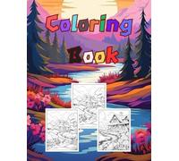 Coloring Books for Adults Teens Relaxation-Mushroom Forest Cabin Creek: All line drawings are hand-painted by artists, with realistic pictures and rich details