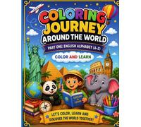 Coloring Journey Around The World, Learn Alphabet: "Learn the English alphabet A-Z while coloring fun illustrations! Engaging activities help kids develop literacy, creativity, and fine motor skills."