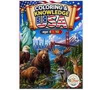 Coloring & Knowledge: USA: Learn and Color American Landmarks: An Activity Book for Children Featuring Map, History, and Creative Coloring Pages