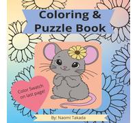 Coloring & Puzzle Book: A simple and easy activity book for adults with flowers, animals, and puzzles.