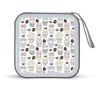Coloring with Cheerful Cactus Funny CD Case Organizer 40 Capacity DVD Collection Storage Bag Wallet Book for Car Home Travel