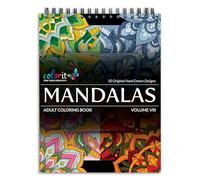 ColorIt Mandalas a color, volumen VIII libro para colorear para adultos, 50 patrones y diseños florales y geométricos de mandala, encuadernación en espiral, estampado de Estados Unidos, cubierta de