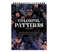 ColorIt Patrón colorido, encuadernación en espiral del volumen II, libro para colorear para adultos, 50 ilustraciones inspiradas en la naturaleza, animales, plantas y flores, papel grueso, bordes