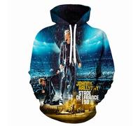 Colorivant Sudadera con capucha de estilo musical para hombre y mujer, con estampado 3D, informal, de manga larga, conmemorativa del cantante de rock JohnnyHalliday, camisetas deportivas con bolsillos
