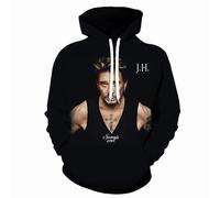 Colorivant Sudadera con capucha de estilo musical para hombre y mujer, con estampado 3D, informal, de manga larga, conmemorativa del cantante de rock JohnnyHalliday, camisetas deportivas con bolsillos