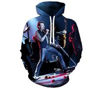 Colorivant Sudadera con capucha de estilo musical para hombre y mujer, con estampado 3D, informal, de manga larga, conmemorativa del cantante de rock JohnnyHalliday, camisetas deportivas con bolsillos