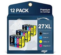 ColorKing 27XL Tinta Compatible con Epson 27XL Multipack para Epson Workforce WF3620DWF WF3640DTWF WF7110DTW WF7210DTW WF7610DWF WF7620DTWF WF7710DWF WF7715DWF WF-7720DTWF (12 Pack)