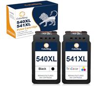 ColorKing Cartuchos de Tinta PG-540XL CL-541XL Compatible para Tinta Canon 540 541 XL para Pixma MX475 MX525 MG4250 MG3650s MG3650 MG3550 MG3250 MG3150 TS5150 TS5151 (1 Negro, 1 Tricolor)