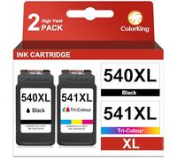ColorKing Cartuchos PG-540XL CL-541XL Compatible para Canon 540 541 XL | Compatible para Pixma MX475 MX525 MG4250 MG3650s MG3650 MG3550 MG3250 MG3150 TS5150 TS5151 (1 Negro, 1 Tricolor)