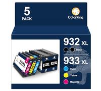 ColorKing Compatible 932XL 933XL Cartuchos De Tinta Reemplazo para HP 932XL 933XL para OfficeJet 6600 6700 7110 7510 7610 7612 6100 (2 Negro, 1 Cian, 1 Magenta, 1 Amarillo, 5 Paquete)