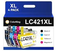 ColorKing Tinta LC421 LC421XL Compatible para Brother LC421 LC421XLVAL para Brother DCP-J1050DW MFC-J1010DW DCP-J1140DW DCP-J1800DW para Brother DCPJ1050DW LC421XL Negro