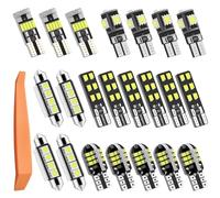 COLORLAM 22 Pcs Kit de Bombillas LED Coche Luz para el Interior del Automóvil Mapa de la Cúpula Puerta Placa de Cortesía Luces Festón C5W T10 168 194 2825 Xenón Blanco