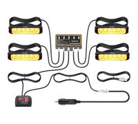 COLORLAM 4PCS Luces de Emergencia de de Montaje en Superficie,6LEDs Luces de Emergencia Homologada E57,8 Modo de Flash para 12V/24V Coche,Remolque,Camión