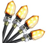 COLORLAM Mini Intermitentes de Moto Homologado ECE E24,5LED Luces de Señal de Giro,Lente Transparente,Impermeable IP65,12V Universal para Scooter,Naked,Adventure