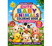 Colormint Press: Cute Baby Animals Coloring Book for Kids Ages 2-4 Years Fun & Easy Coloring Pages for Toddlers and Preschooler: 48 Adorable Baby Farm ... Preschool, Kindergarten, Boys & Girls