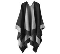 Colornial Chal Elegante para Mujer Capa Frontal Abierta Poncho Suave, Adecuado para Primavera, Otoño e Invierno