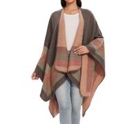 Colornial Chal Elegante para Mujer Capa Frontal Abierta Poncho Suave, Adecuado para Primavera, Otoño e Invierno