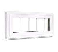 COLORPAPA Ventana de popa de vinilo, 25.4 cm x 73.7 cm, ventana fija para el hogar con rejillas y vidrio templado para casa, sobre puertas, garaje, pasillos (blanco)