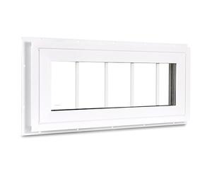 COLORPAPA Ventana de popa de vinilo, 25.4 cm x 73.7 cm, ventana fija para el hogar con rejillas y vidrio templado para casa, sobre puertas, garaje, pasillos (blanco)