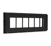 COLORPAPA Ventana de popa de vinilo, 25.4 x 91.4 cm, ventana fija de doble panel con rejillas y vidrio templado para casa, sobre puertas, garaje, pasillos (negro)