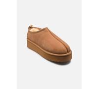 Colors of California Platform Suede Sheepskin Sabot Color Tan, Size 36 EU Tan 36, Marrón claro, 40 EU