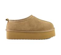 Colors of California Platform Suede Sheepskin Sabot Color Tan, Size 36 EU Tan 36, Marrón claro, 38 EU