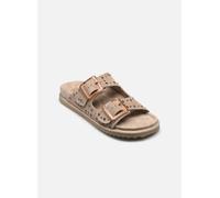 Colors of California Two buckle sandal with studs 39 Beige